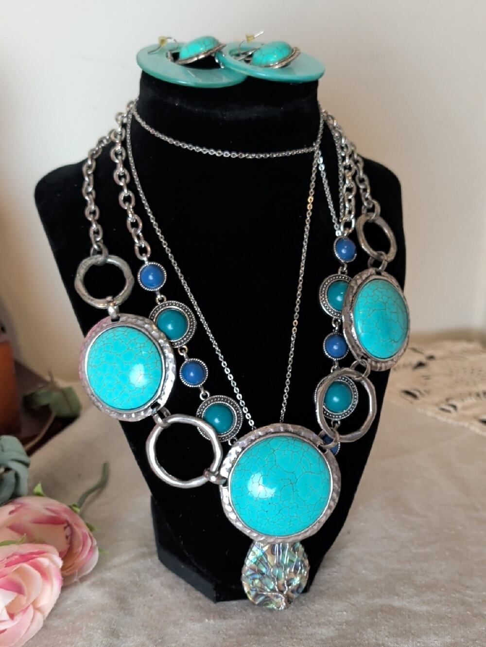 Desert Cowgirl Turquoise Stlye 5 Piece  Jewelry Collection